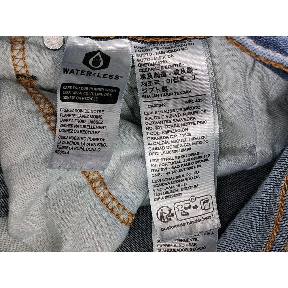 Levis Jeans Mens 32x30 Blue Regular Fit Straight Leg Denim Waterless Pants